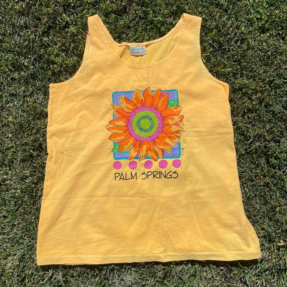 90s Fresh Produce floral graphic Palm Springs tank top. Rare find